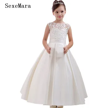 Flower Girl Dresses for Weddings Satin Lace Girl Communion Dresses Children Kids Pageant Party Gowns White/Ivory Custom Made
Flower Girl Dresses for Weddings Satin Lace Girl Communion Dresses Children Kids Pageant Party Gowns White/Ivory Custom Made