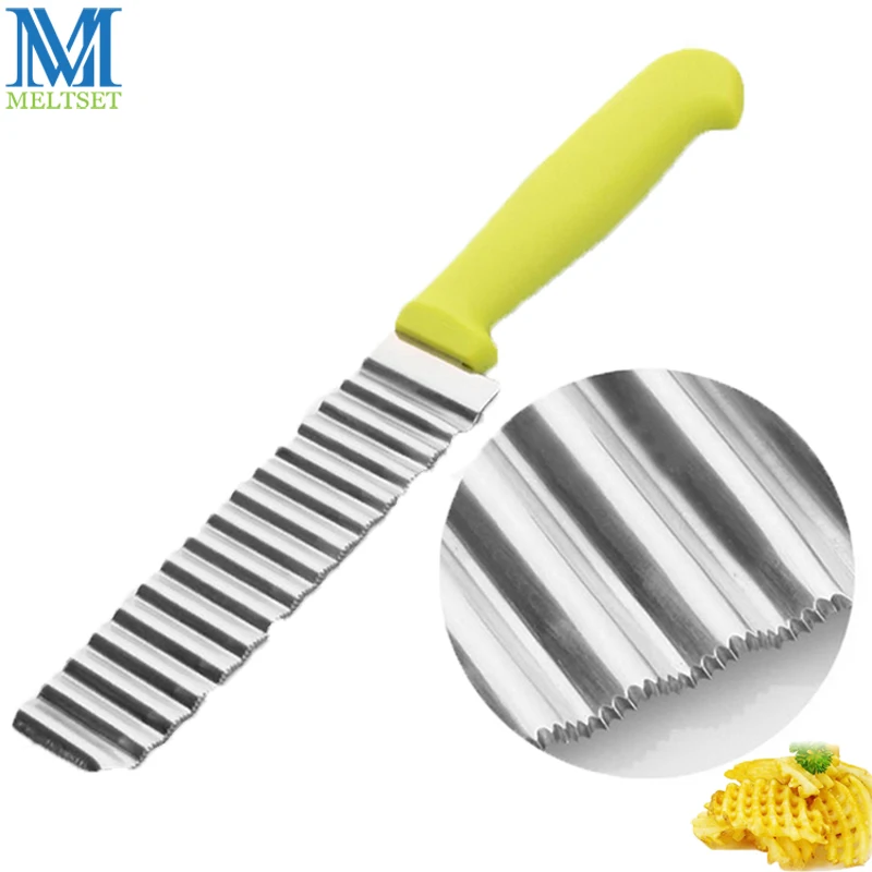 Meltset Stainless Steel Potato Chopper Slicer French Fry Cutter Easy Slicing Kithchen Gadgets Fruit Corrugated Cutting Knife
Meltset Stainless Steel Potato Chopper Slicer French Fry Cutter Easy Slicing Kithchen Gadgets Fruit Corrugated Cutting Knife