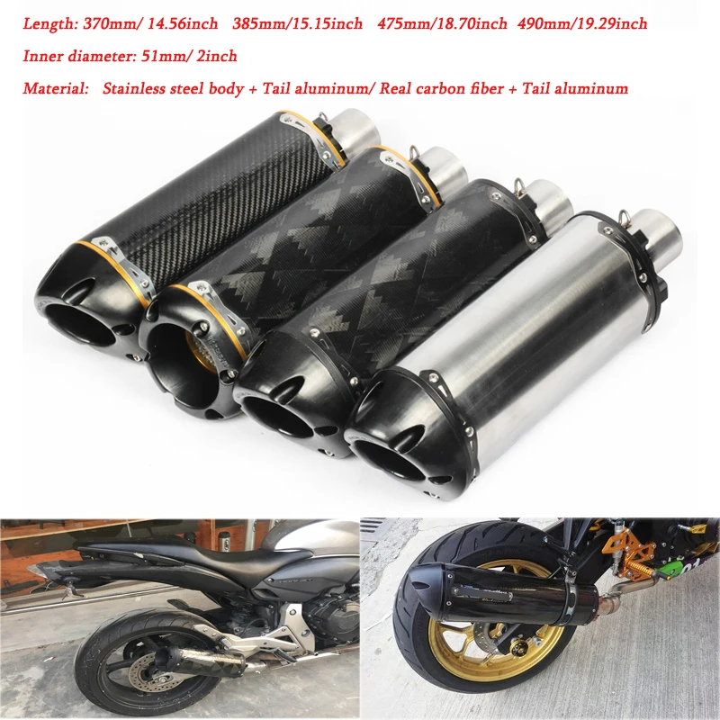 38/51mm Motorcycle Exhaust Muffler Pipe with Removable DB Killer for CB400/R1/6/GSX1300/K7/K8/CBR1000/ZX-6R/Z1000
38/51mm Motorcycle Exhaust Muffler Pipe with Removable DB Killer for CB400/R1/6/GSX1300/K7/K8/CBR1000/ZX-6R/Z1000