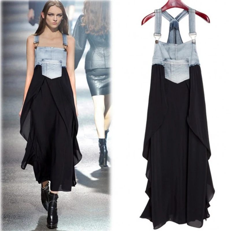 2018 Summer New Fashion Spliced Plus Size Sleeveless Suspender Jeans Chiffon Dress For Women Z622
2018 Summer New Fashion Spliced Plus Size Sleeveless Suspender Jeans Chiffon Dress For Women Z622