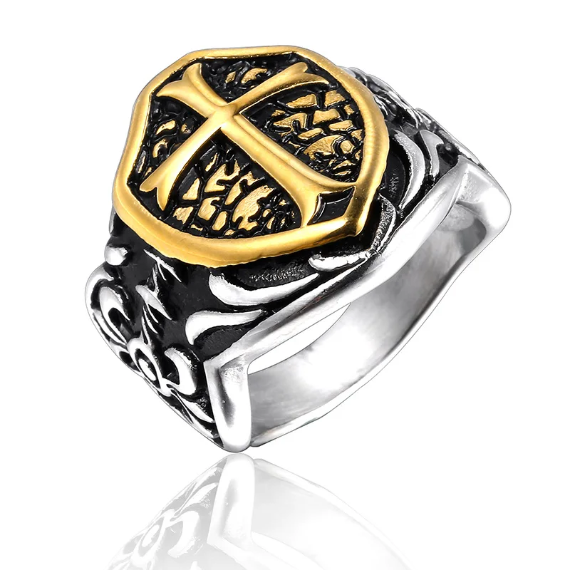 Knights Templar Cross Men Signet Ring Seal Silver Gold Color Titanium Stainless Steel Male Rings Biker Band Punk Hip Hip DCR106
Knights Templar Cross Men Signet Ring Seal Silver Gold Color Titanium Stainless Steel Male Rings Biker Band Punk Hip Hip DCR106