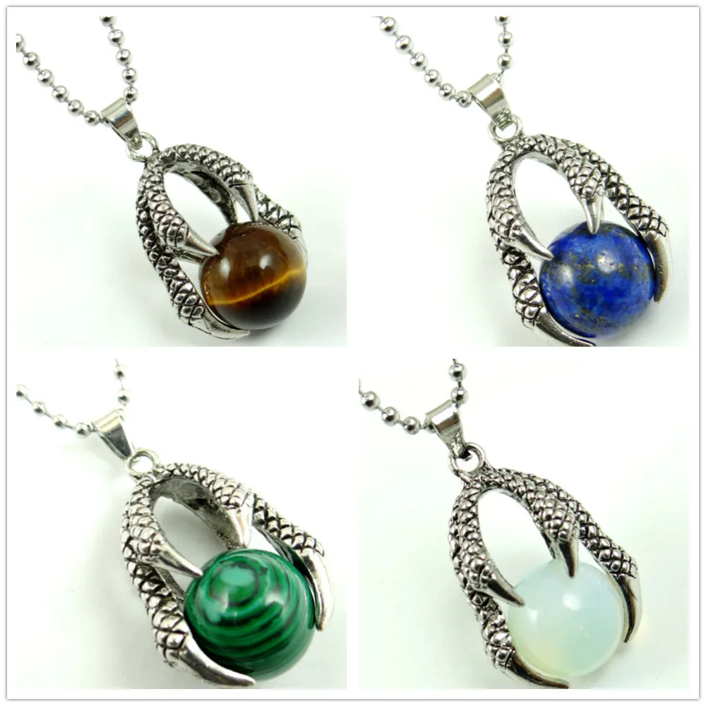 Natural Quartz crystal lapis tiger eye Mix Round Gem Stone Bead Dragon Claw Wrap charm Pendants for Women Jewelry Necklace 1PC
Natural Quartz crystal lapis tiger eye Mix Round Gem Stone Bead Dragon Claw Wrap charm Pendants for Women Jewelry Necklace 1PC