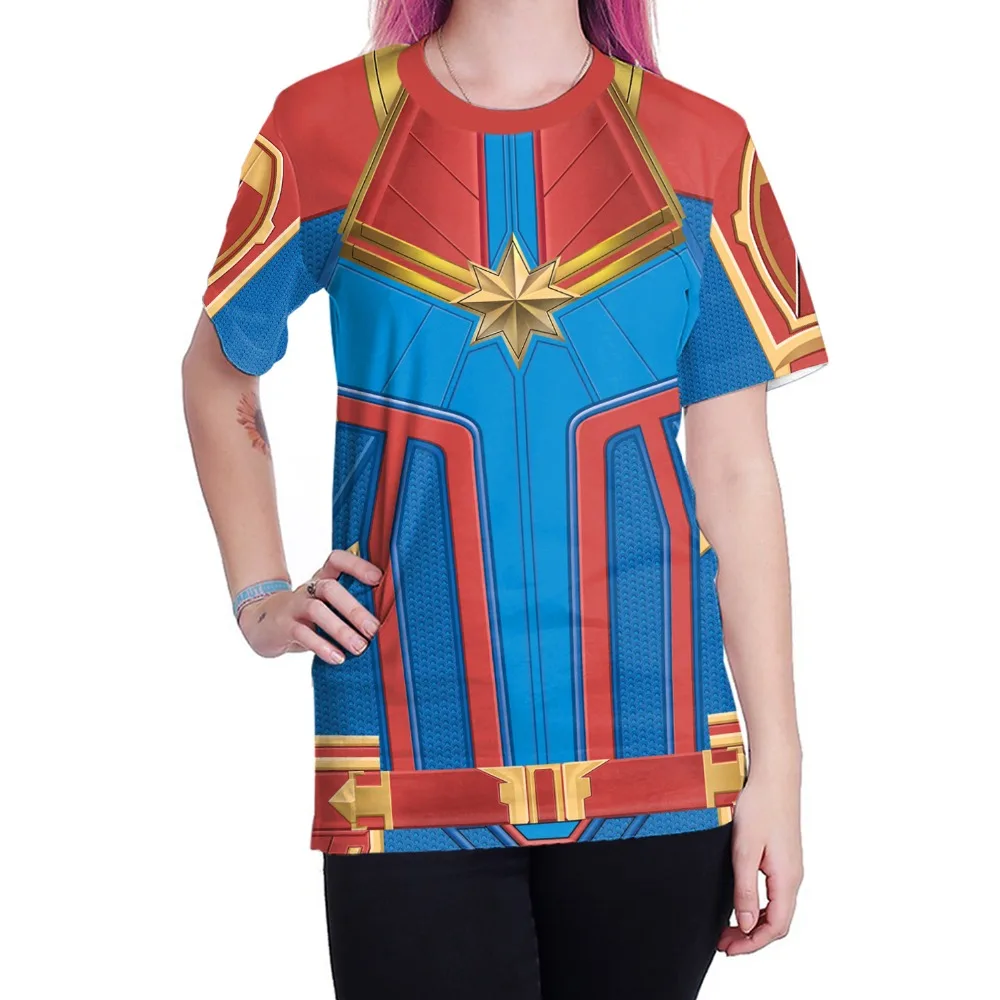 Captain Marvel Cospaly Tshirt Costume Tee Women Girl 3d Print T Shirt Summer Top
Captain Marvel Cospaly Tshirt Costume Tee Women Girl 3d Print T Shirt Summer Top
