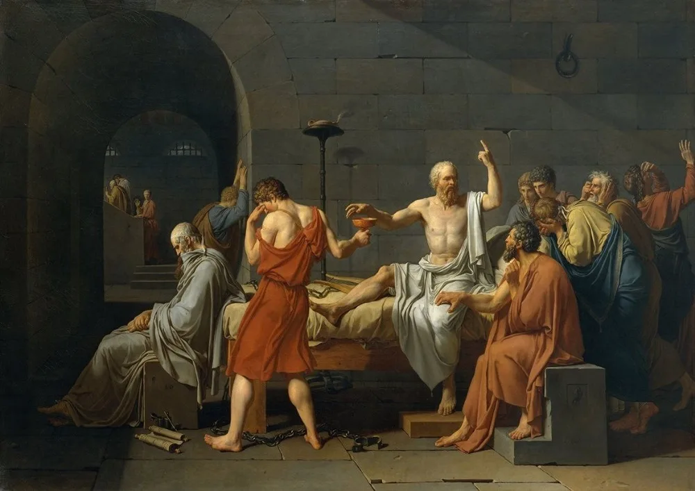 Jacques Louis David: The Death of Socrates SILK POSTER Decorative painting 24x36inch
Jacques Louis David: The Death of Socrates SILK POSTER Decorative painting 24x36inch