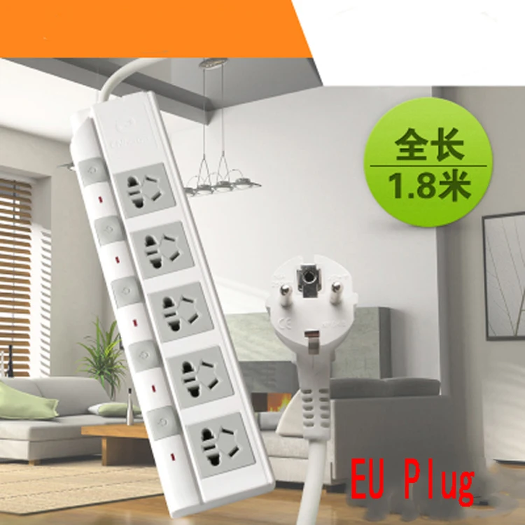 EU Plug Outlet AC Power Charger Wall Socket Plug Mains Lead Strip Adapter With 1.8M Extension Cable Independent Switch
EU Plug Outlet AC Power Charger Wall Socket Plug Mains Lead Strip Adapter With 1.8M Extension Cable Independent Switch