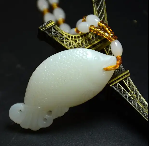 Xinjiang Hetian Jades Fish Hanging Hand-made Hand-held Parts Over the Years Jadees Necklace | Украшения и аксессуары