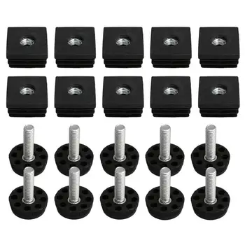 10Pcs Thread Black Plastic Furniture Leg Plug Blanking End Caps Insert Plugs with Adjust Thread Feet for Square Pipe M8
10Pcs Thread Black Plastic Furniture Leg Plug Blanking End Caps Insert Plugs with Adjust Thread Feet for Square Pipe M8