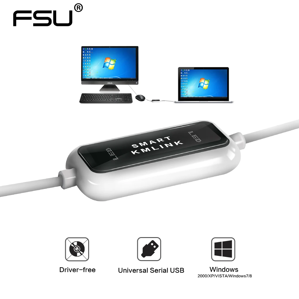 FSU The Latest Smart KM Link with usb cable for PC to PC Keyboard Mouse files Date transfer faster
FSU The Latest Smart KM Link with usb cable for PC to PC Keyboard Mouse files Date transfer faster