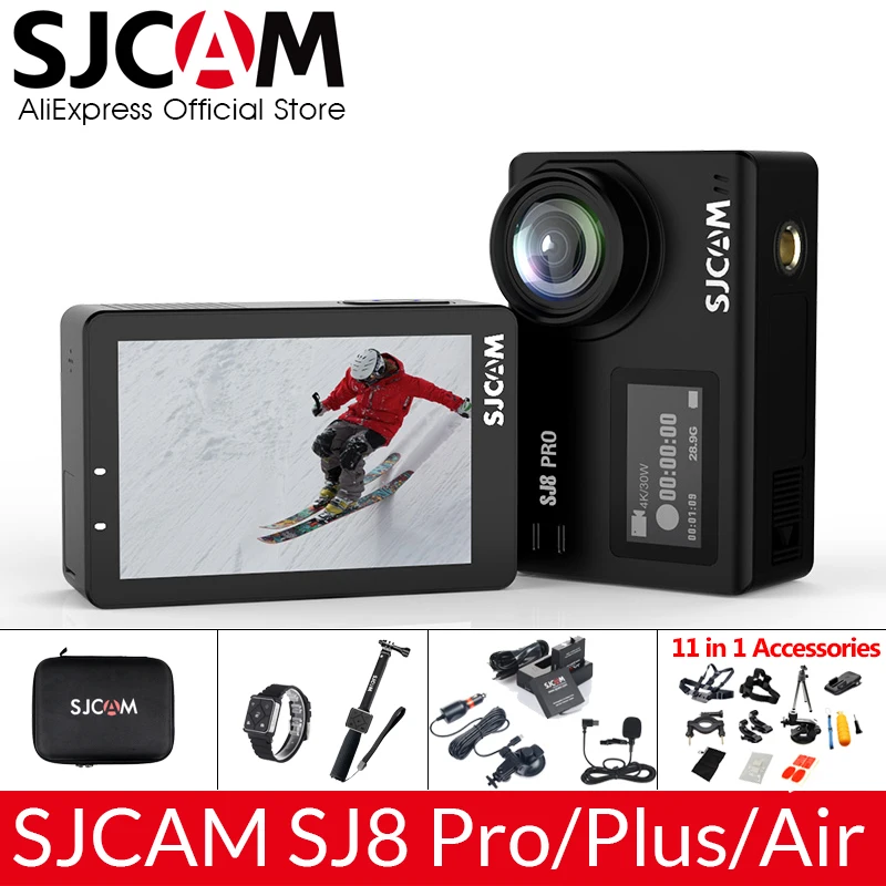 

SJCAM SJ8 Pro/SJ8 Plus/SJ8 Air Action Camera 1296P 4K 30fps/60fps HD Remote Control Helmet Camera FPV Sports DV