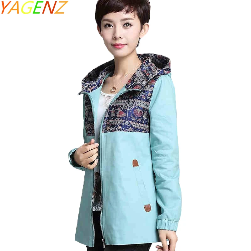 YAGENZ Female Windbreaker 2017 Autumn Printing Jacket Coat Women Hooded Outsweart Loose Large size Jacket Slim Mother Clothing
YAGENZ Female Windbreaker 2017 Autumn Printing Jacket Coat Women Hooded Outsweart Loose Large size Jacket Slim Mother Clothing