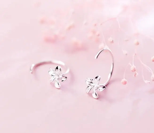 6mm Sterling Silver Hawaiian Pierced Plumeria Dangling Round Ball Post Earrings