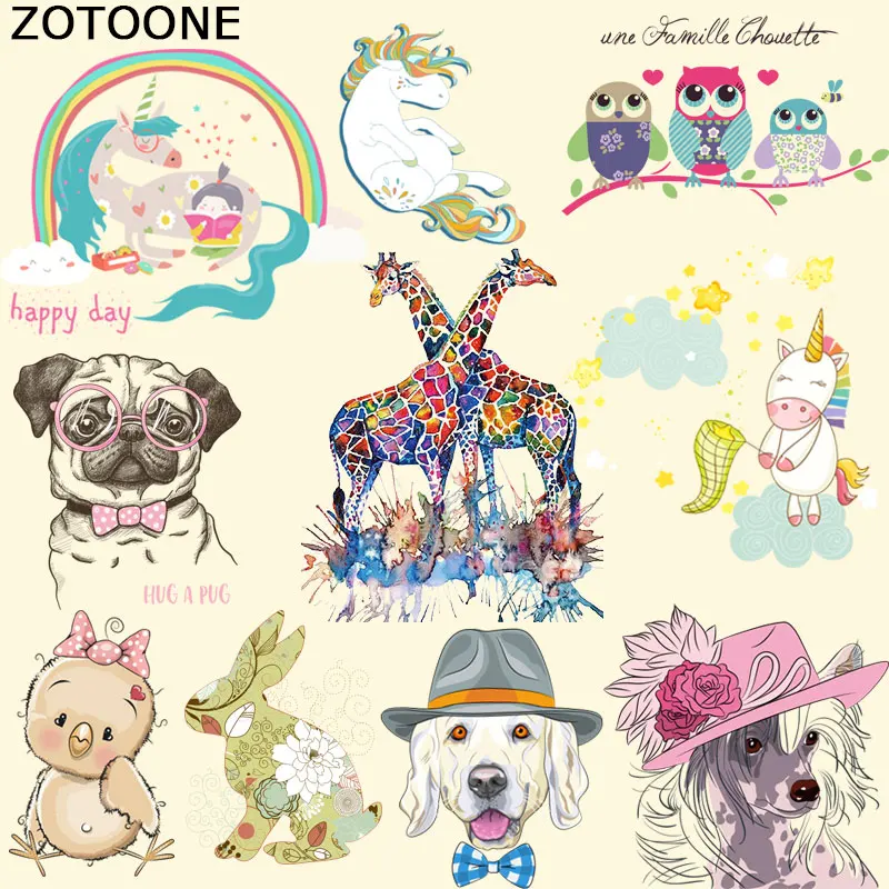 ZOTOONE Cute Dog Unicorn Zebra Animal Patches Heat Transfers Cartoon Clothes Stickers Iron on Patches for Clothing Child DIY C
ZOTOONE Cute Dog Unicorn Zebra Animal Patches Heat Transfers Cartoon Clothes Stickers Iron on Patches for Clothing Child DIY C