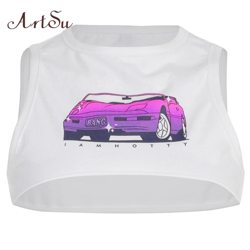 ArtSu Crops Printed Tshirt Sleeveless Tank Top Women Streetwear Basic Crop Top White Summer Sexy Tank Tops Vest ASVE20674
ArtSu Crops Printed Tshirt Sleeveless Tank Top Women Streetwear Basic Crop Top White Summer Sexy Tank Tops Vest ASVE20674