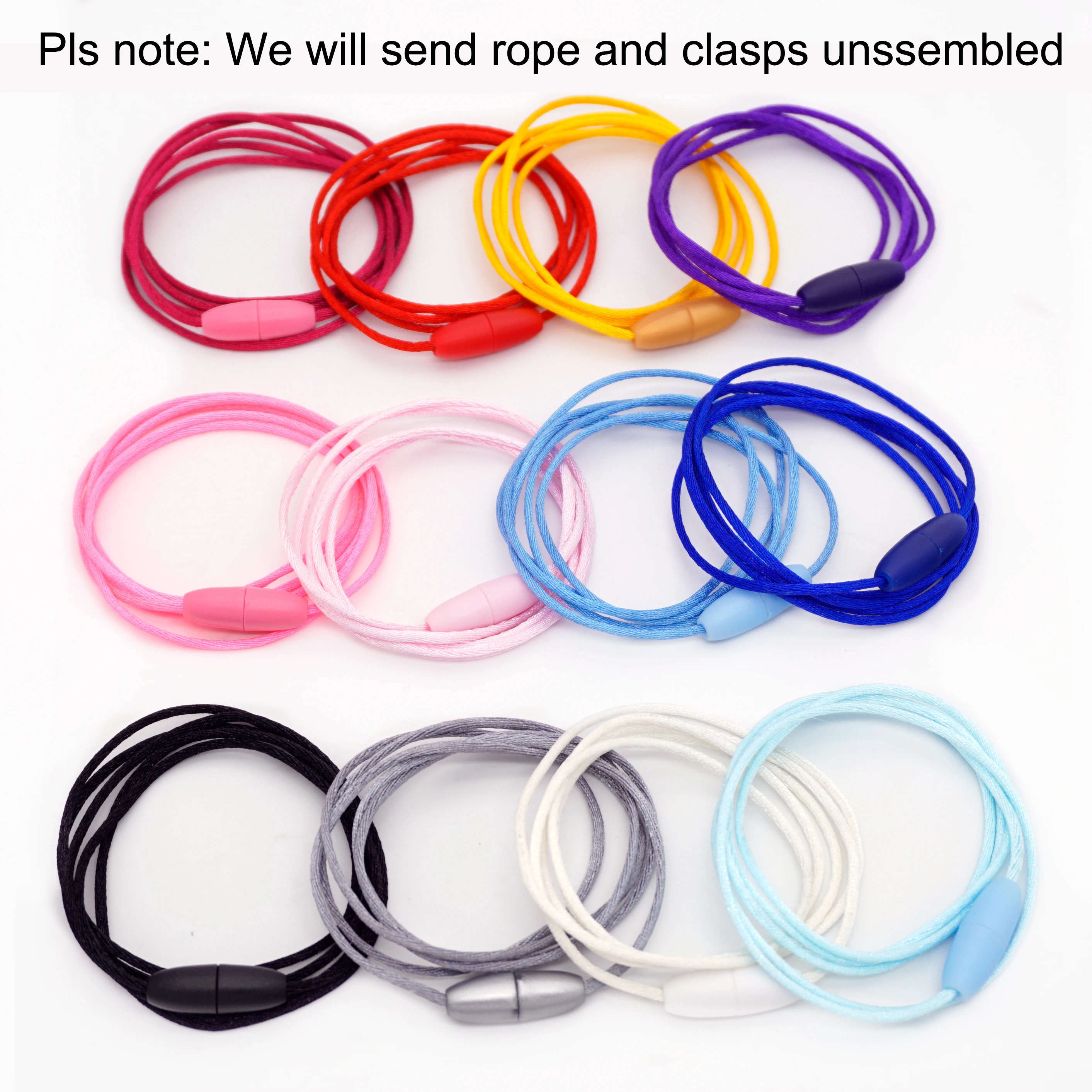 Sutoyuen 100pcs Silk Soft Satin Cord Solid Rope 2.0mm with Breakaway Clasps for Teething Necklace DIY Jewelry Making Bead Crafts
Sutoyuen 100pcs Silk Soft Satin Cord Solid Rope 2.0mm with Breakaway Clasps for Teething Necklace DIY Jewelry Making Bead Crafts