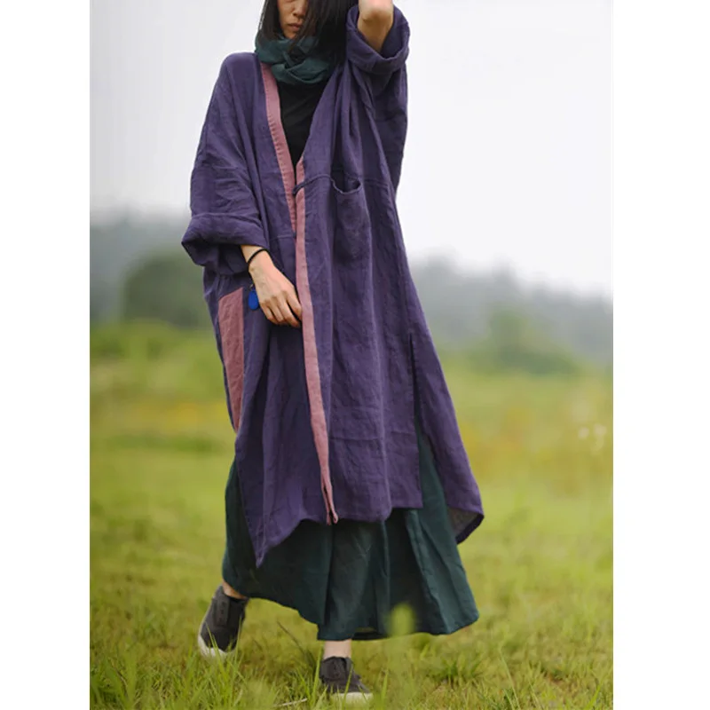 Women Loose Flax Trench Coat Outerwear Ladies Linen Plus Size Patchwork Long Coat Female 2019 Autumn Overcoat Irregular Length
Women Loose Flax Trench Coat Outerwear Ladies Linen Plus Size Patchwork Long Coat Female 2019 Autumn Overcoat Irregular Length