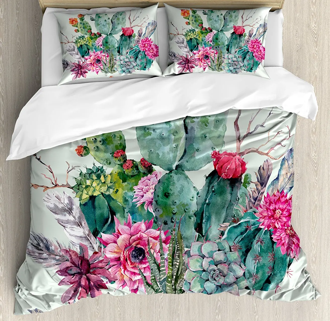 Duvet Cover Set Spring Garden with Boho Style Bouquet of Thorny Plants Blooms Arrows Feathers, 4 Piece Bedding Set
Duvet Cover Set Spring Garden with Boho Style Bouquet of Thorny Plants Blooms Arrows Feathers, 4 Piece Bedding Set