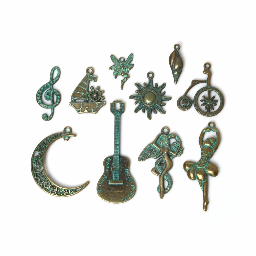 Wholesale Zinc Alloy Verdigris Patina Plated Vintage Guitar Musical Note Moon Pendants Charms for Necklace DIY Jewelry Findings
Wholesale Zinc Alloy Verdigris Patina Plated Vintage Guitar Musical Note Moon Pendants Charms for Necklace DIY Jewelry Findings