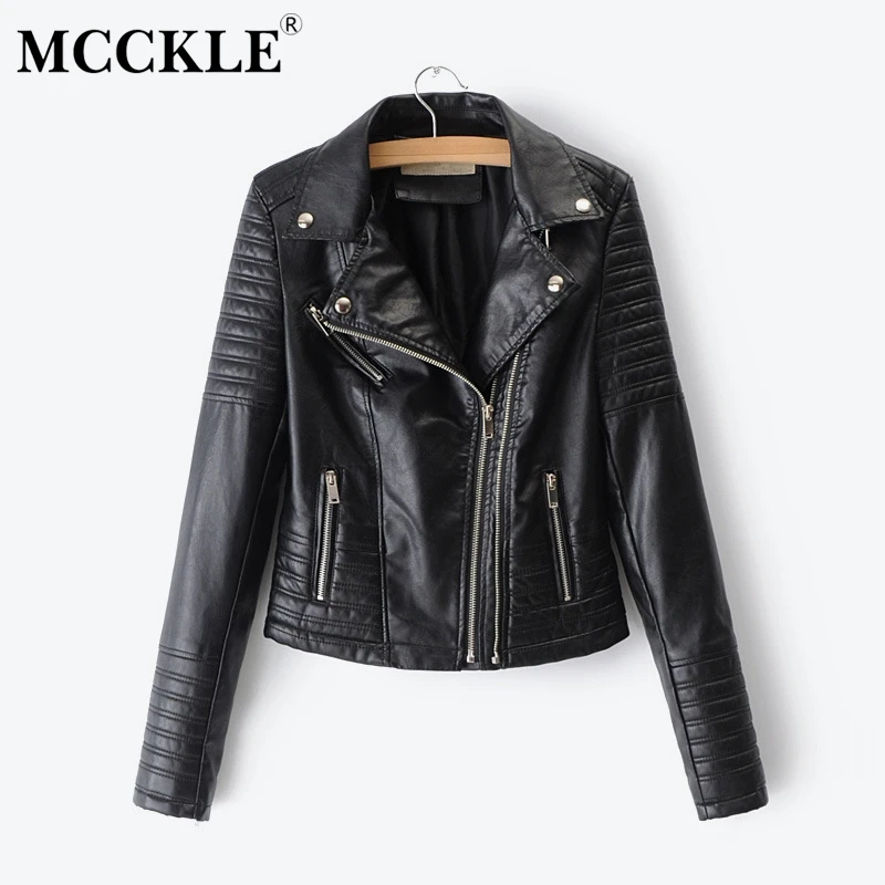 MCCKLE 2018 Autumn Women Faux Leather Jackets Fashion Black Pink Short Motorcycle Coat Ladies PU Leather Streetwear Biker Jacket
MCCKLE 2018 Autumn Women Faux Leather Jackets Fashion Black Pink Short Motorcycle Coat Ladies PU Leather Streetwear Biker Jacket