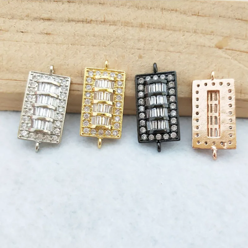 10 pcs CZ zircon Micro Pave rectangle shape Connector Double Bails Beads Charm,for DIY Bracelet necklace Jewelry Finding CT410
10 pcs CZ zircon Micro Pave rectangle shape Connector Double Bails Beads Charm,for DIY Bracelet necklace Jewelry Finding CT410