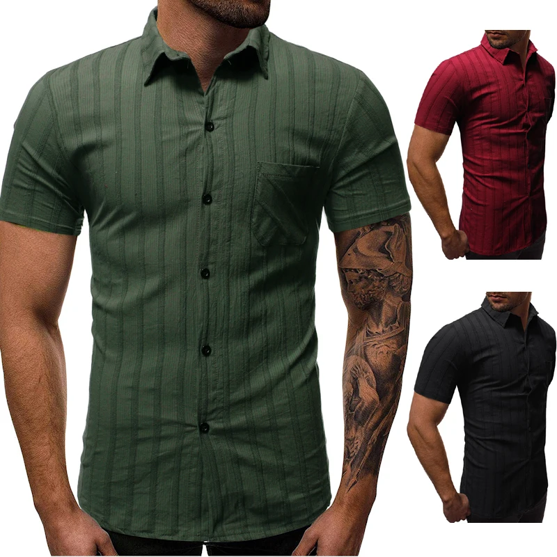 2019 New Summer Men's Shirts Short Sleeve Fashion Street Wear Striped Pocket Slim Fit Casual Shirts Plus Size Male Clothing 3XL 
2019 New Summer Men's Shirts Short Sleeve Fashion Street Wear Striped Pocket Slim Fit Casual Shirts Plus Size Male Clothing 3XL