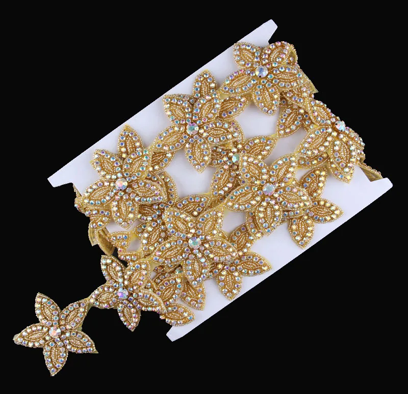 1Yard Sewing on Gold Star Shape Beaded Rhinestone Applique Trim Hot Fix Crystal Chain Trimming For Girl Wedding Dress Decoration
1Yard Sewing on Gold Star Shape Beaded Rhinestone Applique Trim Hot Fix Crystal Chain Trimming For Girl Wedding Dress Decoration