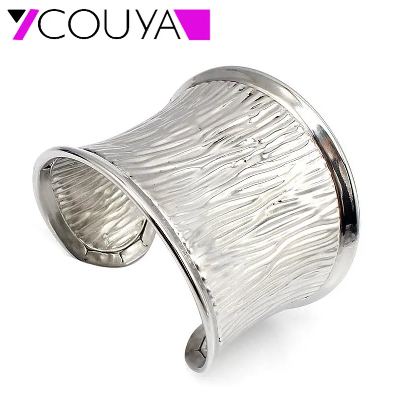 COUYA 2017 New Fashion Silver Wide Punk 316L Stainless Steel Texture Cuff Bangle Bracelets For Women Costume Jewelry Bracelets
COUYA 2017 New Fashion Silver Wide Punk 316L Stainless Steel Texture Cuff Bangle Bracelets For Women Costume Jewelry Bracelets