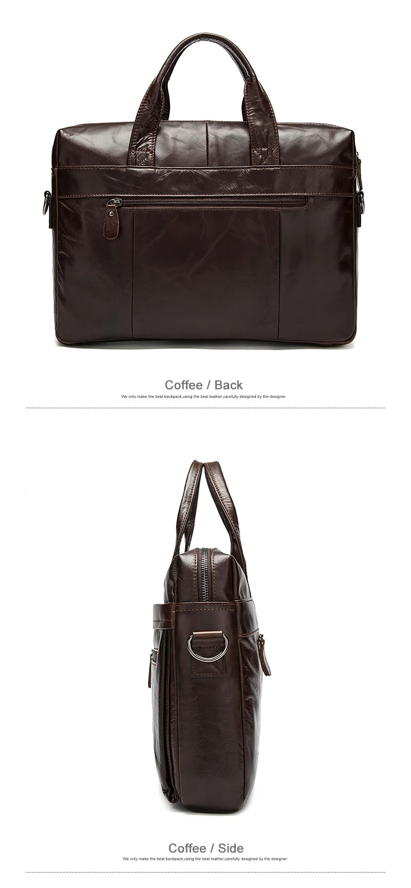 Men’s Genuine Leather Laptop Shoulder Bag HisHerWear