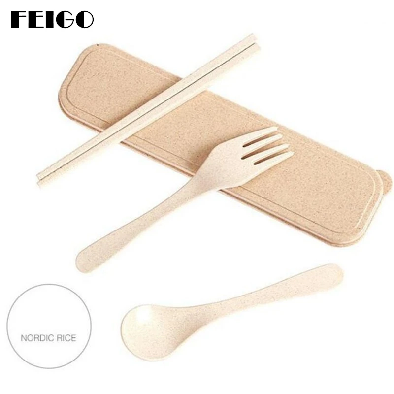 FEIGO 3 Pcs/Set Western Cutlery Wheat Straw Dinnerware Set With Travel Tableware Kitchen Knife Fork Tableware Set 4 Colors F423
FEIGO 3 Pcs/Set Western Cutlery Wheat Straw Dinnerware Set With Travel Tableware Kitchen Knife Fork Tableware Set 4 Colors F423