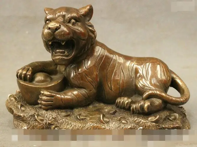 S06686 6" Chinese FengShui Bronze Copper Wealth YuanBao Year Zodiac Tiger Roars Statue
S06686 6" Chinese FengShui Bronze Copper Wealth YuanBao Year Zodiac Tiger Roars Statue