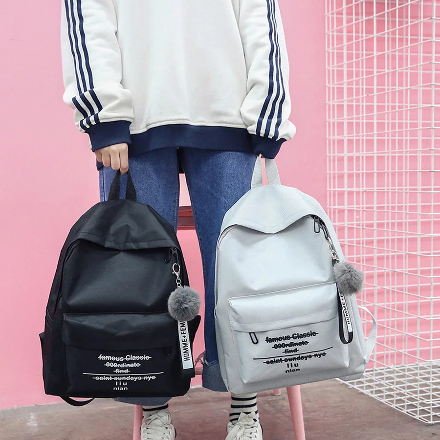 MANFUNI Backpack Female 2019 New Student Canvas Korean Version of The Backpacks Simple Wild Campus Bag Cute Hair Ball Bag
MANFUNI Backpack Female 2019 New Student Canvas Korean Version of The Backpacks Simple Wild Campus Bag Cute Hair Ball Bag