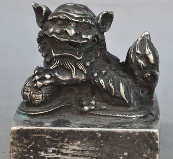 3"old chinese Dynasty palace Silver beast foo dog lion statue Seal Stamp Signet 
3"old chinese Dynasty palace Silver beast foo dog lion statue Seal Stamp Signet