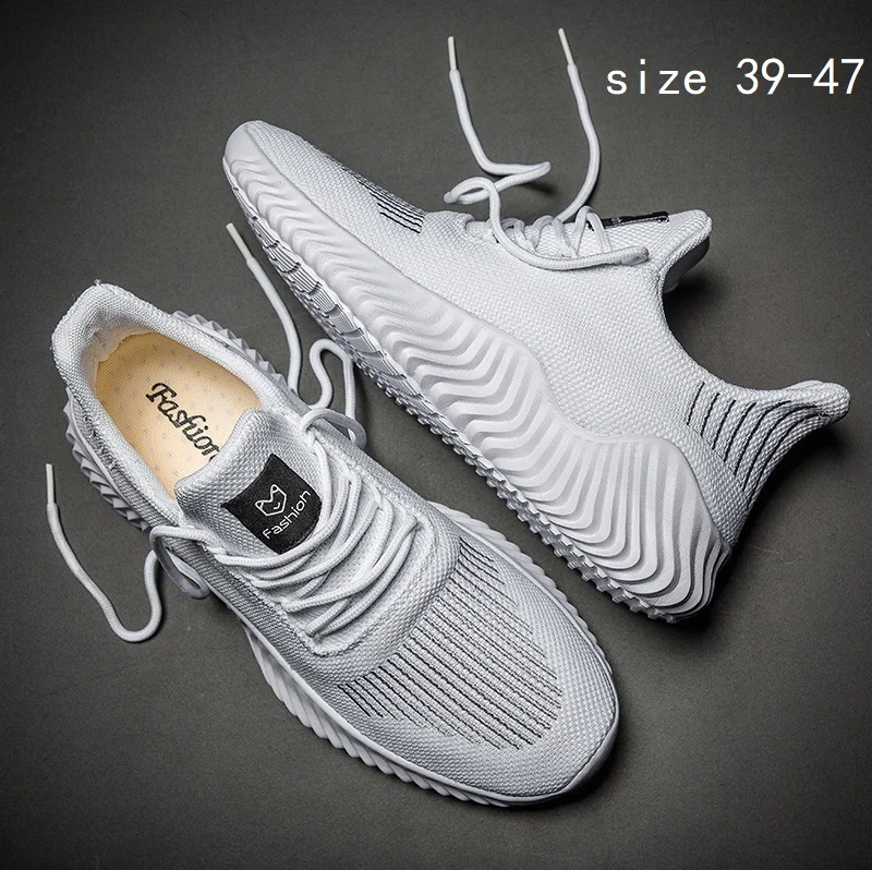 Men High Quality Sneakers Men Fly-knit Breathable Casual Male Footwear Light Big Size Tenis Masculino Adulto gray white 39-47
Men High Quality Sneakers Men Fly-knit Breathable Casual Male Footwear Light Big Size Tenis Masculino Adulto gray white 39-47