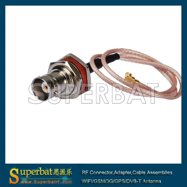 Superbat IPX/u.fl to BNC jack female bulkhead pigtail coaxial cable RG178 15cm for Wlan Mini-PCI
Superbat IPX/u.fl to BNC jack female bulkhead pigtail coaxial cable RG178 15cm for Wlan Mini-PCI
