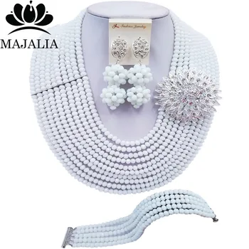 Majalia Fashion Nigeria Wedding African Beads Jewelry Set White Crystal Necklace Bridal Jewelry Sets Free Shipping 10MK031
Majalia Fashion Nigeria Wedding African Beads Jewelry Set White Crystal Necklace Bridal Jewelry Sets Free Shipping 10MK031