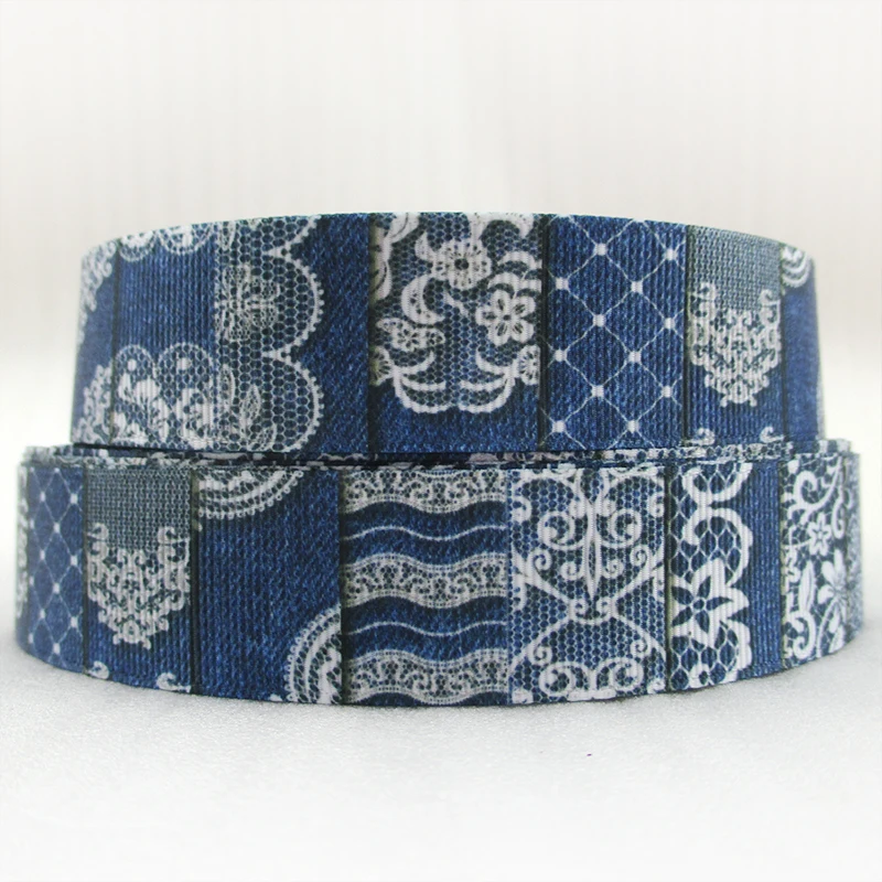 1"(25mm) flower jean lace high quality printed polyester ribbon 50 yards, DIY handmade materials, wedding gift wrap,50Yc726
1"(25mm) flower jean lace high quality printed polyester ribbon 50 yards, DIY handmade materials, wedding gift wrap,50Yc726