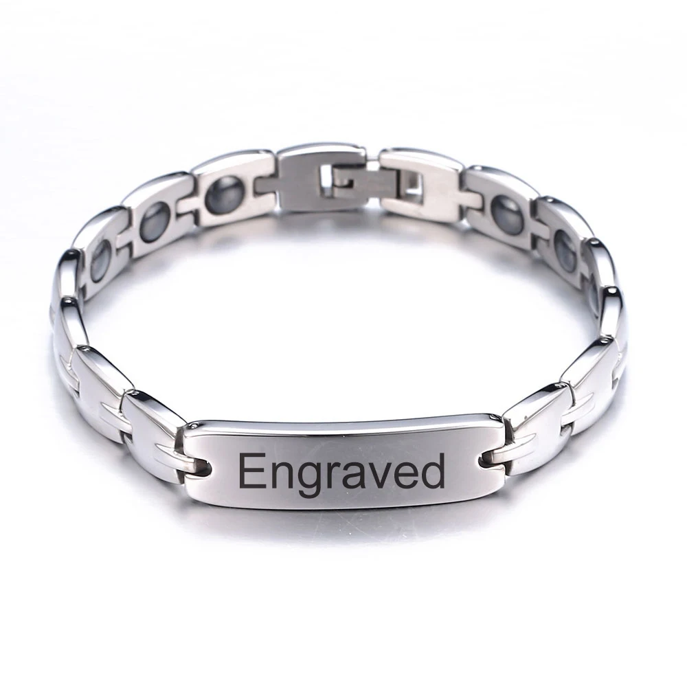 Couple Engrave ID Bracelet Men Hand Chain Stainless Steel Bracelet Health Energy Magnetic Bracelets & Bangles for Lover
Couple Engrave ID Bracelet Men Hand Chain Stainless Steel Bracelet Health Energy Magnetic Bracelets & Bangles for Lover