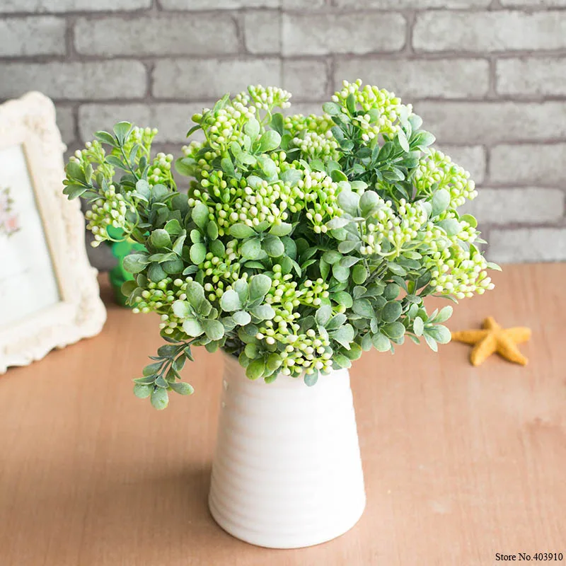 7 Branches green artificial berry flowers bouquet artificial fruit plants mini leaf outdoor living room wedding decoration
7 Branches green artificial berry flowers bouquet artificial fruit plants mini leaf outdoor living room wedding decoration