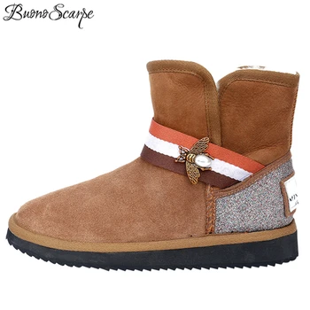 BuonoScarpe New Chic Winter Snow Boots Metal Decoration Warm Wool Suede Leather Ankle Boots For Women Botas Mujer Plush Insole
BuonoScarpe New Chic Winter Snow Boots Metal Decoration Warm Wool Suede Leather Ankle Boots For Women Botas Mujer Plush Insole