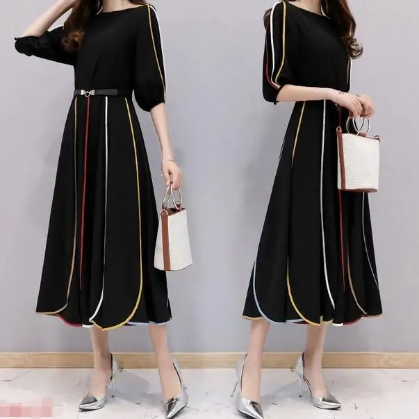 Plus Size 5xl Striped Dress Patchwork Dress Elegant Sashes Vestido Longo Lantern Sleeve Vestido De Festa Tunics Women DC90
Plus Size 5xl Striped Dress Patchwork Dress Elegant Sashes Vestido Longo Lantern Sleeve Vestido De Festa Tunics Women DC90
