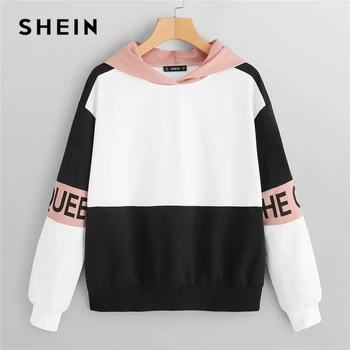 SHEIN Multicolor Elegant Color Block Letter Print Pullovers Hooded Sweatshirt 2018 Autumn Minimalist Women Sweatshirts
SHEIN Multicolor Elegant Color Block Letter Print Pullovers Hooded Sweatshirt 2018 Autumn Minimalist Women Sweatshirts