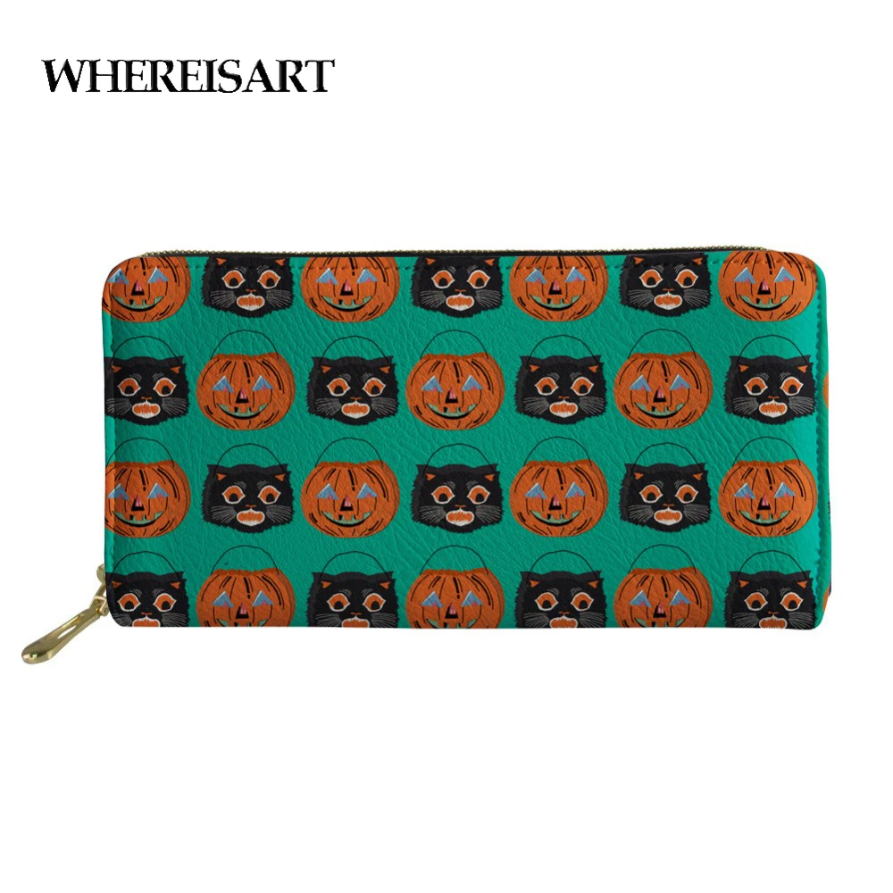 WHEREISART Halloween Cats Prints Wallet Leather Women Long Purse Phone Money Bag Card Holder with Zipper for Fashion Lady Party
WHEREISART Halloween Cats Prints Wallet Leather Women Long Purse Phone Money Bag Card Holder with Zipper for Fashion Lady Party