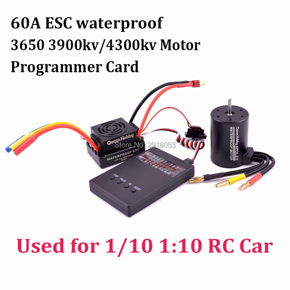 Waterproof 3650 3900KV 4300KV / 3660 3300kv 3800kv Brushless Motor 60A ESC Programmer Card Combo Set for 1/10 1:10 RC Car Truck
Waterproof 3650 3900KV 4300KV / 3660 3300kv 3800kv Brushless Motor 60A ESC Programmer Card Combo Set for 1/10 1:10 RC Car Truck