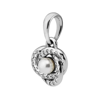 Luminous Love Knot White Paerl Dangle Charm Fit Original Bracelets for women DIY 925 sterling silver jewelry Beads 
Luminous Love Knot White Paerl Dangle Charm Fit Original Bracelets for women DIY 925 sterling silver jewelry Beads