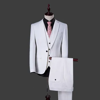 Men's Fashion White suits Formal Business Dress Suits Slim Fit Men Blazers 3 pieces suits Wedding Groom Prom Party Tuxedos 
Men's Fashion White suits Formal Business Dress Suits Slim Fit Men Blazers 3 pieces suits Wedding Groom Prom Party Tuxedos