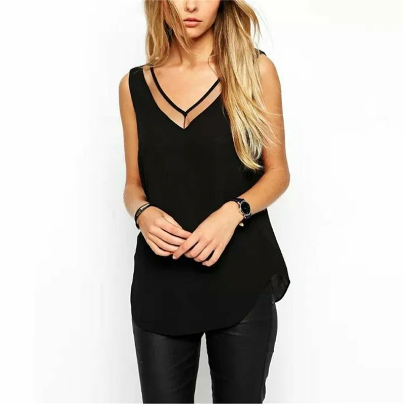 Summer S-XXXL Women Chiffon Vest Tops Plus Size Ladies Sleeveless V Neck Solid Thin Tanks Casual Camis Black White Camisole Tees
Summer S-XXXL Women Chiffon Vest Tops Plus Size Ladies Sleeveless V Neck Solid Thin Tanks Casual Camis Black White Camisole Tees
