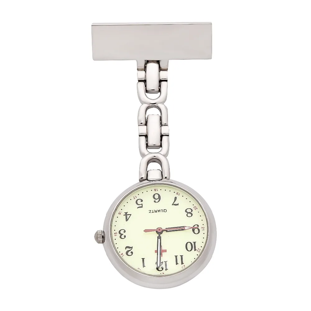 

Nurse Watch Lapel Pin Easy Read Green Arabic Numerals Pendant Pocket Quartz Red Cross Brooch Nurses Watch Reloj De Bolsillo
