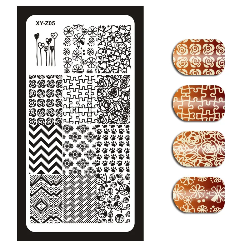 1 x 2019 Stainless Steel Stamp Plate Template Heart Rose Flower Footprint Pattern Stamping Templates New Nail Stamp Tools XYZ-05
1 x 2019 Stainless Steel Stamp Plate Template Heart Rose Flower Footprint Pattern Stamping Templates New Nail Stamp Tools XYZ-05