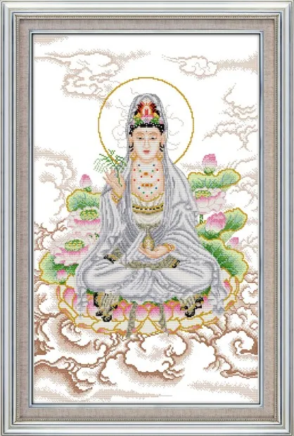 Kwan-yin sitting on lotus platform (2) cross stitch kit Religion 11ct black hand embroidery DIY handmade needlework supplies bag
Kwan-yin sitting on lotus platform (2) cross stitch kit Religion 11ct black hand embroidery DIY handmade needlework supplies bag