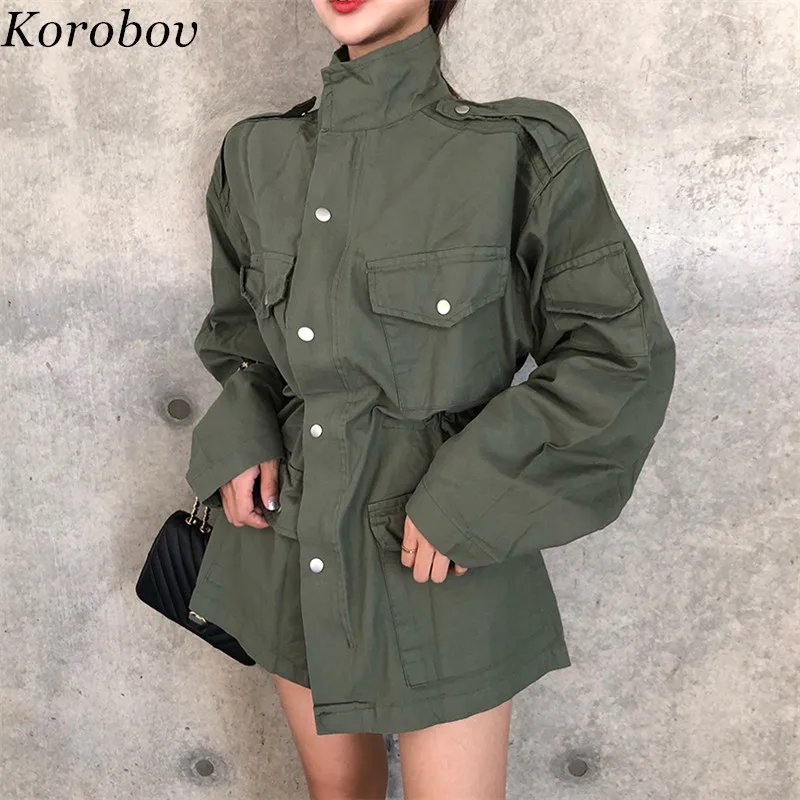 Korobov 2019 New Auttum Sashes Slim Women Jackets Button Pockets Vintage Female Coats Loose Casual Mujer Outwear 76041
Korobov 2019 New Auttum Sashes Slim Women Jackets Button Pockets Vintage Female Coats Loose Casual Mujer Outwear 76041