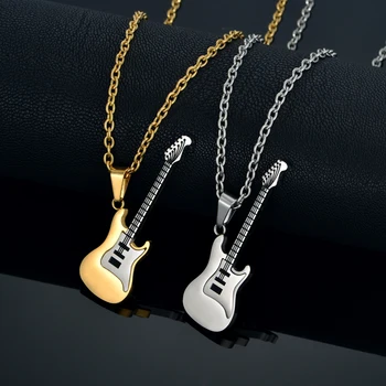 Neck Chain Guitar Necklaces & Pendants For Women/Men Hip Hop Gold Color Stainless Steel Jewelry Women Rock Musical Necklaces 
Neck Chain Guitar Necklaces & Pendants For Women/Men Hip Hop Gold Color Stainless Steel Jewelry Women Rock Musical Necklaces